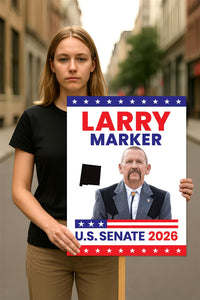 Larry Marker For New Mexico Senate 2026 Election Sign, Anti-Trump, Political Campaign Sign, Senate Election 2026 Race Poster Sign