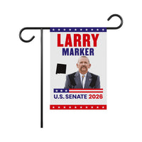 Larry Marker For New Mexico Senate 2026 Garden Flag, Double Sided, 2026 Senate Flag, Elections Flag, Anti-Trump, Race Red White & Blue Flag
