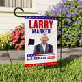 Larry Marker For New Mexico Senate 2026 Garden Flag, Double Sided, 2026 Senate Flag, Elections Flag, Anti-Trump, Race Red White & Blue Flag