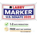 Larry Marker For New Mexico U.S. Senate Banner Sign, 13 oz Waterproof US Senate Election 2026, Democratic Vinyl Banner With Metal Grommets