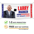 Larry Marker For New Mexico U.S. Senate Banner Sign, 13 oz Waterproof US Senate Election 2026, Democratic Vinyl Banner With Metal Grommets