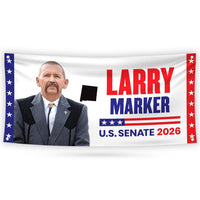 Larry Marker For New Mexico U.S. Senate Banner Sign, 13 oz Waterproof US Senate Election 2026, Democratic Vinyl Banner With Metal Grommets