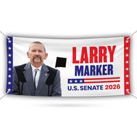 Larry Marker For New Mexico U.S. Senate Banner Sign, 13 oz Waterproof US Senate Election 2026, Democratic Vinyl Banner With Metal Grommets