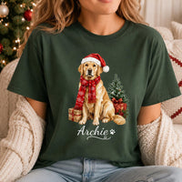 Personalized Golden Retriever Christmas Sweatshirt, Custom Dog Name Shirt, Festive Pet Lover Crewneck, Dog Mom Outfit, Christmas Gift