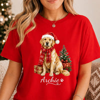 Personalized Golden Retriever Christmas Sweatshirt, Custom Dog Name Shirt, Festive Pet Lover Crewneck, Dog Mom Outfit, Christmas Gift