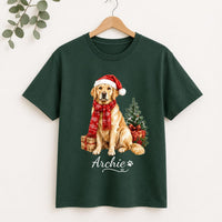 Personalized Golden Retriever Christmas Shirt, Custom Dog Name Shirt, Festive Pet Lover Crewneck, Dog Mom Outfit, Christmas Gift