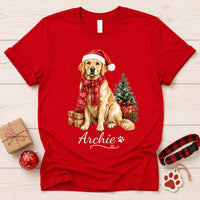 Personalized Golden Retriever Christmas Sweatshirt, Custom Dog Name Shirt, Festive Pet Lover Crewneck, Dog Mom Outfit, Christmas Gift