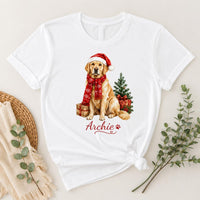 Personalized Golden Retriever Christmas Sweatshirt, Custom Dog Name Shirt, Festive Pet Lover Crewneck, Dog Mom Outfit, Christmas Gift