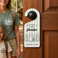 Personalized Camping Door Hanger, Custom Welcome Doorknob Sign, Family Camp Decor, Custom Name Door Sign, Rustic Cabin Housewarming Gift