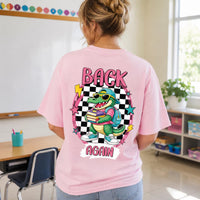 Guess Who's Back Alligator Shirt, Back to School Teacher Tee, Funny Gator Graphic, Retro Classroom Outfit, Teacher Gift, Front Back Print