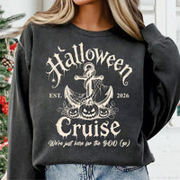 Personalized Halloween Cruise Shirt, Custom Year Vacation Tee, Vintage Anchor Pumpkin Graphic, Matching Spooky Outfit, Cruise Trip Gift