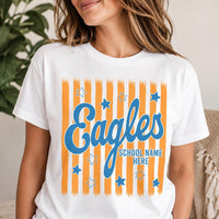 Personalized School Mascot Shirt, Custom Team Name Tee, Retro Star School Spirit Shirt, Game Day Teacher Outfit, Team Gift for Coach