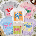 Personalized School Mascot Shirt, Custom Team Name Tee, Retro Star School Spirit Shirt, Game Day Teacher Outfit, Team Gift for Coach