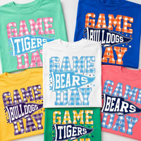 Personalized Game Day Shirt, Custom School Mascot Team Tee, Varsity Checkered Spirit Shirt, Sports Mom Outfit, Team Coach Gift for Her