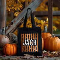 Personalized Halloween Tote Bag, Kids Trick or Treat Candy Bag, Custom Name Canvas Tote, Reusable Halloween Bag, Spooky Gift for Kids