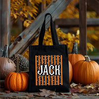 Personalized Halloween Tote Bag, Kids Trick or Treat Candy Bag, Custom Name Canvas Tote, Reusable Halloween Bag, Spooky Gift for Kids