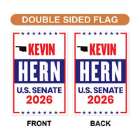 Kevin Hern For Oklahoma Senate 2026 Garden Flag, Double Sided, 2026 Senate Flag, Elections Flag, Anti-Trump, Race Red White Blue Flag