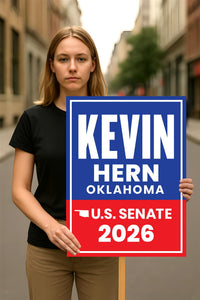 Kevin Hern For Oklahoma Senate 2026 Election Sign, Anti-Trump, Political Campaign Sign, Senate Election 2026 Race Poster Sign