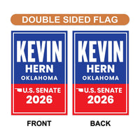 Kevin Hern For Oklahoma Senate 2026 Garden Flag, Double Sided, 2026 Senate Flag, Elections Flag, Anti-Trump, Race Red White Blue Flag
