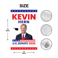 Kevin Hern For Oklahoma Senate 2026 Garden Flag, Double Sided, 2026 Senate Flag, Elections Flag, Anti-Trump, Race Red White Blue Flag