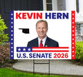 Kevin Hern For Oklahoma Senate 2026 Yard Sign, Corrugated Plastic Senate Elections, Race Red White & Blue Yard Sign with Metal H-Stake