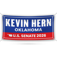 Kevin Hern For Oklahoma U.S. Senate Banner Sign, 13 oz Waterproof US Senate Election 2026, Democrate Vinyl Banner With Metal Grommets