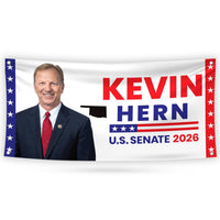 Kevin Hern For Oklahoma U.S. Senate Banner Sign, 13 oz Waterproof US Senate Election 2026, Democrate Vinyl Banner With Metal Grommets