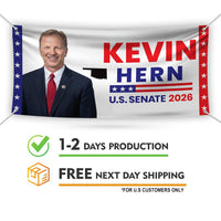 Kevin Hern For Oklahoma U.S. Senate Banner Sign, 13 oz Waterproof US Senate Election 2026, Democrate Vinyl Banner With Metal Grommets