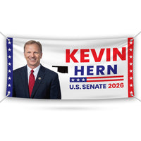 Kevin Hern For Oklahoma U.S. Senate Banner Sign, 13 oz Waterproof US Senate Election 2026, Democrate Vinyl Banner With Metal Grommets