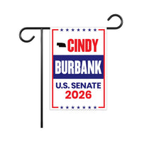 Cindy Burbank For Nebraska Senate 2026 Garden Flag, Double Sided, 2026 Senate Flag, Elections Flag, Republican, Race Red White & Blue Flag