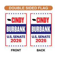 Cindy Burbank For Nebraska Senate 2026 Garden Flag, Double Sided, 2026 Senate Flag, Elections Flag, Republican, Race Red White & Blue Flag