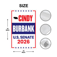 Cindy Burbank For Nebraska Senate 2026 Garden Flag, Double Sided, 2026 Senate Flag, Elections Flag, Republican, Race Red White & Blue Flag