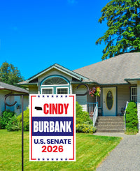 Cindy Burbank For Nebraska Senate 2026 Garden Flag, Double Sided, 2026 Senate Flag, Elections Flag, Republican, Race Red White & Blue Flag