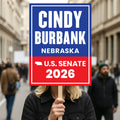 Cindy Burbank For Nebraska Senate 2026 Election Sign, Republican Party, Political Campaign Sign, Senate Election 2026 Race Poster Sign