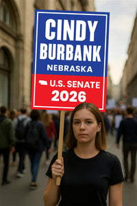 Cindy Burbank For Nebraska Senate 2026 Election Sign, Republican Party, Political Campaign Sign, Senate Election 2026 Race Poster Sign