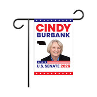 Cindy Burbank For Nebraska Senate 2026 Garden Flag, Double Sided, 2026 Senate Flag, Elections Flag, Republican, Race Red White & Blue Flag