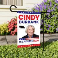 Cindy Burbank For Nebraska Senate 2026 Garden Flag, Double Sided, 2026 Senate Flag, Elections Flag, Republican, Race Red White & Blue Flag