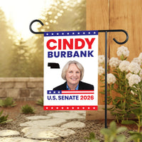 Cindy Burbank For Nebraska Senate 2026 Garden Flag, Double Sided, 2026 Senate Flag, Elections Flag, Republican, Race Red White & Blue Flag