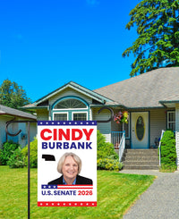 Cindy Burbank For Nebraska Senate 2026 Garden Flag, Double Sided, 2026 Senate Flag, Elections Flag, Republican, Race Red White & Blue Flag