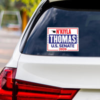 N'Kiyla Thomas For Oklahoma Senate 2026 Vinyl Sticker, Vote N'Kiyla Thomas Decal, Oklahoma Senate Elections 2026 Bumper Sticker, 6" x 4.5"