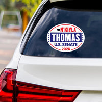 N'Kiyla Thomas For Oklahoma Senate 2026 Vinyl Sticker, Vote N'Kiyla Thomas Decal, Oklahoma Senate Elections 2026 Bumper Sticker, 6" x 4.5"
