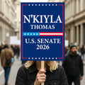 N'Kiyla Thomas For Oklahoma Senate 2026 Election Sign, Anti-Trump, Political Campaign Sign, Senate Election 2026 Race Poster Sign
