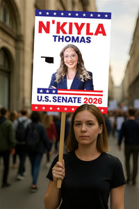 N'Kiyla Thomas For Oklahoma Senate 2026 Election Sign, Anti-Trump, Political Campaign Sign, Senate Election 2026 Race Poster Sign