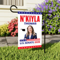N'Kiyla Thomas For Oklahoma Senate 2026 Garden Flag, Double Sided, 2026 Senate Flag, Elections Flag, Anti-Trump, Race Red White Blue Flag