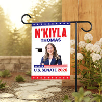 N'Kiyla Thomas For Oklahoma Senate 2026 Garden Flag, Double Sided, 2026 Senate Flag, Elections Flag, Anti-Trump, Race Red White Blue Flag