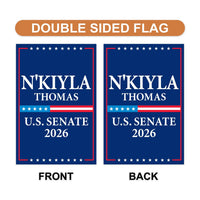 N'Kiyla Thomas For Oklahoma Senate 2026 Garden Flag, Double Sided, 2026 Senate Flag, Elections Flag, Anti-Trump, Race Red White Blue Flag