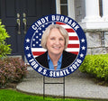 Cindy Burbank For Nebraska Senate 2026 Yard Sign, Corrugated Plastic Senate Elections, Race Red White & Blue Yard Sign with Metal H-Stake