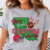 Personalized Football Girlfriend Shirt, Custom Team Color Game Day Tee, Funny She's From Design, Football Season Outfit, Custom Team Gift