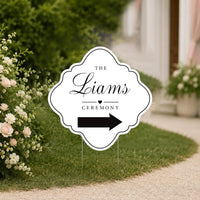Pack of 3 Custom Wedding Arrow Yard Sign, Personalized Name and Arrow, Weatherproof Coroplast Sign,Double Sided, Personalized Lawn Decor