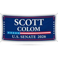 Scott Colom For Mississippi U.S. Senate Banner Sign, 13 oz Waterproof US Senate Election 2026 Vinyl Banner With Metal Grommets